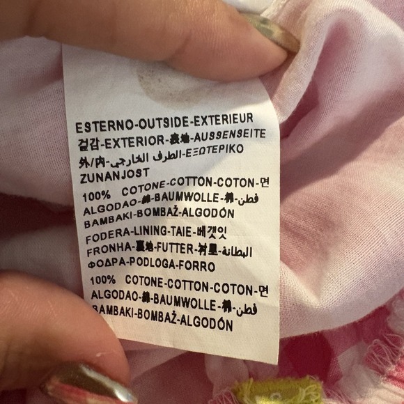 Benetton Little Girls Dress Gingham Ruffle Dress Off Shoulder Red Green Sz 11-12 - Picture 15 of 16